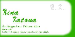 nina katona business card